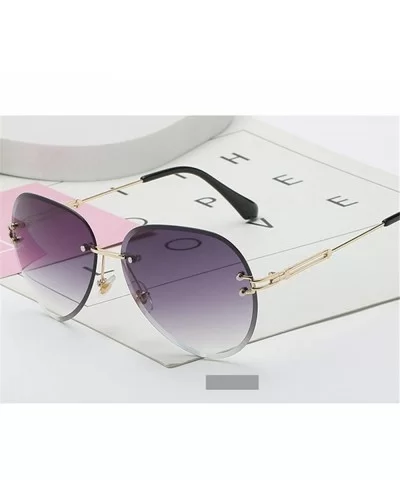 RimlSunglasses Women Sun Glasses Gradient Shades Cutting Lens FramelMetal Eyeglasses UV400 - Pink - CC1984A9HQC $13.16 Round