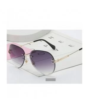 RimlSunglasses Women Sun Glasses Gradient Shades Cutting Lens FramelMetal Eyeglasses UV400 - Pink - CC1984A9HQC $13.16 Round