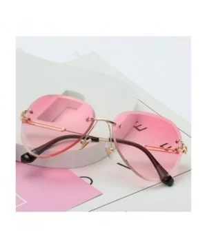 RimlSunglasses Women Sun Glasses Gradient Shades Cutting Lens FramelMetal Eyeglasses UV400 - Pink - CC1984A9HQC $13.16 Round