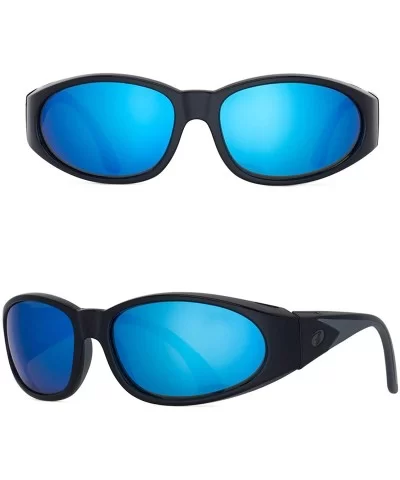 Sunglasses for Men & Women- Polarized glass lens- Color Mirrored Scratch Proof - Black/Blue Mirrored - CJ1967UWYGW $22.86 Ove...