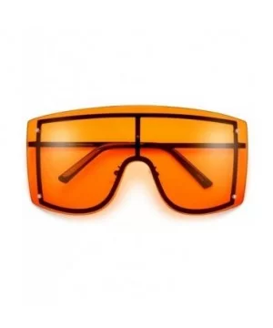 Fashion Oversize Sunglasses Gradient Glasses - Yellow - CD190O4Z5QA $14.30 Shield