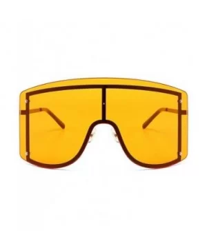 Fashion Oversize Sunglasses Gradient Glasses - Yellow - CD190O4Z5QA $14.30 Shield