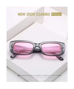 Rectangle Sunglasses for Women Retro Fashion Sunglasses UV 400 Protection Square Frame Eyewear - CR19C79QYIZ $8.91 Rectangular