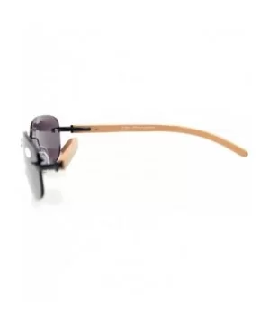 Mens Womens Rimless Bifocal Sunshine readers In Wood Temple And Spring Hinges - Black - CM18ECRIO5S $15.54 Rimless