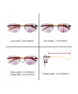 Mens Womens Rimless Bifocal Sunshine readers In Wood Temple And Spring Hinges - Black - CM18ECRIO5S $15.54 Rimless