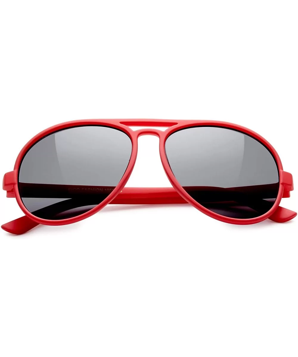 Cool Kids Aviator UV400 Sunglasses for Babies and Toddlers age 0 to 4 - Scarlet Red - Smoke - C3199CWZDMM $9.69 Goggle