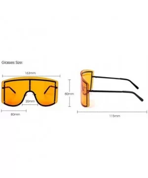 Fashion Oversize Sunglasses Gradient Glasses - Yellow - CD190O4Z5QA $14.30 Shield