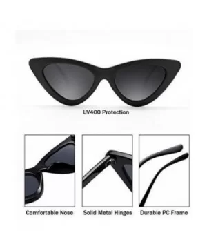 Retro Fashion Women Triangle Cat Eye Sunglasses Small Frame Sunglasses - Black and White - C918GYTYU74 $19.76 Cat Eye