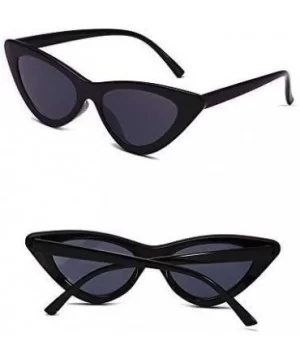 Retro Fashion Women Triangle Cat Eye Sunglasses Small Frame Sunglasses - Black and White - C918GYTYU74 $19.76 Cat Eye