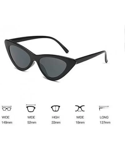 Retro Fashion Women Triangle Cat Eye Sunglasses Small Frame Sunglasses - Black and White - C918GYTYU74 $19.76 Cat Eye