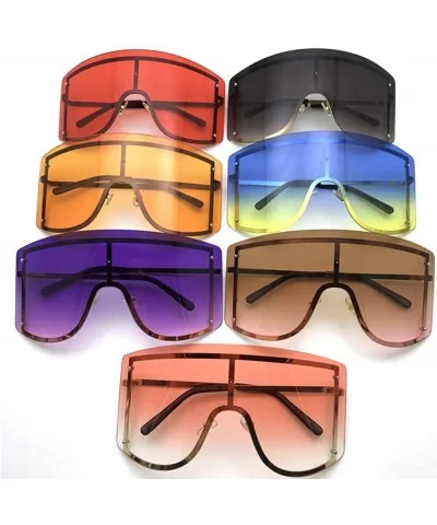 Fashion Oversize Sunglasses Gradient Glasses - Yellow - CD190O4Z5QA $14.30 Shield