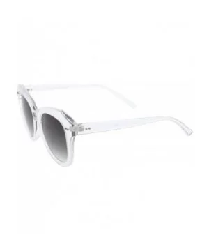 Women's Oversize Horn Rimmed Round Lens Cat Eye Sunglasses 52mm - Clear / Lavender - CX12OBRERI3 $6.35 Cat Eye