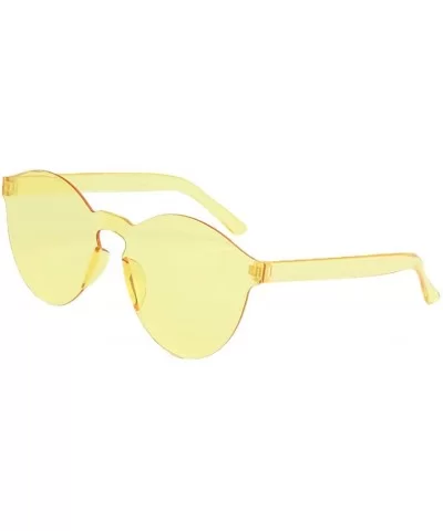 Rimless Sunglasses Reflective Sun Glasses for Women Round Transparent Eyewear Retro Eyeglasses Multi Color - CS194KX87RZ $6.1...