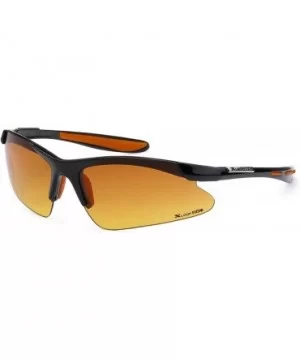 5Zero1 HD Men Women Half Frame Outdoor Running Sport Sunglasses - Black + Orange - C511MAHYGCF $5.69 Wrap