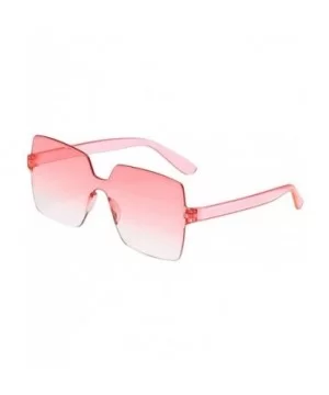 2020 New Unisex Oversized Square Candy Colors Glasses Rimless Frame Unisex Sunglasses - I - CQ196SYE4KM $5.93 Semi-rimless