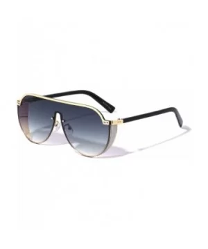 Flat Top Glitter Shield Lens Aviator Sunglasses - Smoke - CI196MU0A8D $11.37 Shield