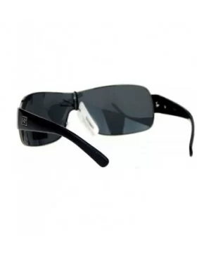 Mens Polarized Lens Sunglasses Shield Rectangular Fashion Shades UV 400 - Gunmetal - CT12H5016D9 $8.82 Oversized