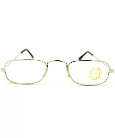 Classic Vintage Retro Extra Small Rectangular Wire Rim Optical Eye Glasses - Silver - CA11KUKHN0R $8.40 Rectangular