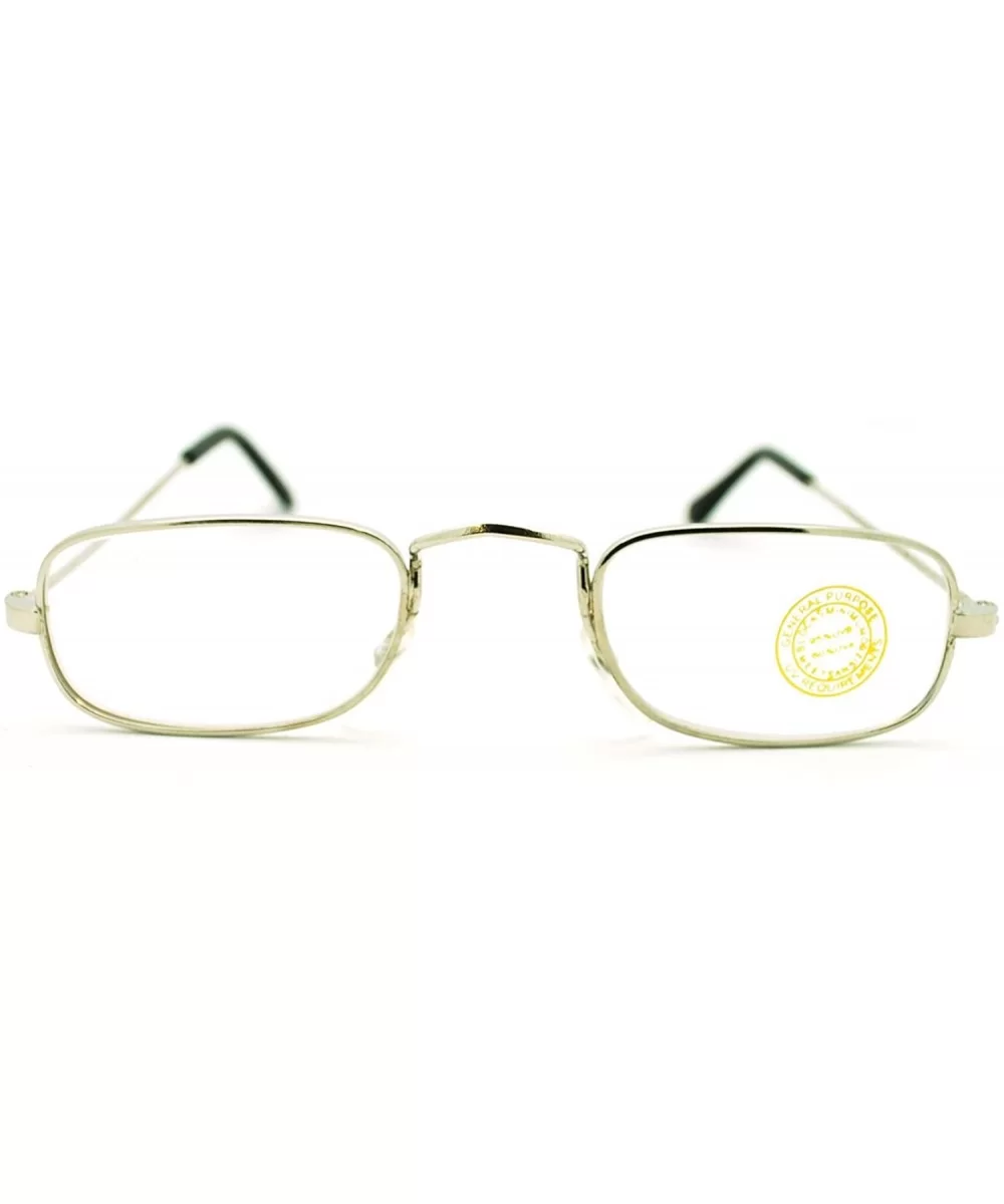 Classic Vintage Retro Extra Small Rectangular Wire Rim Optical Eye Glasses - Silver - CA11KUKHN0R $8.40 Rectangular