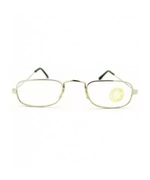 Classic Vintage Retro Extra Small Rectangular Wire Rim Optical Eye Glasses - Silver - CA11KUKHN0R $8.40 Rectangular