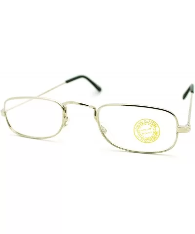 Classic Vintage Retro Extra Small Rectangular Wire Rim Optical Eye Glasses - Silver - CA11KUKHN0R $8.40 Rectangular