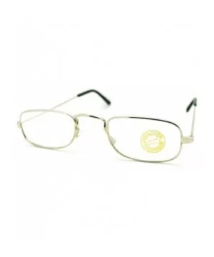 Classic Vintage Retro Extra Small Rectangular Wire Rim Optical Eye Glasses - Silver - CA11KUKHN0R $8.40 Rectangular