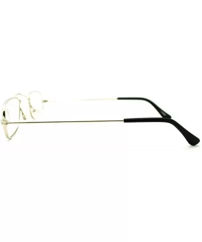 Classic Vintage Retro Extra Small Rectangular Wire Rim Optical Eye Glasses - Silver - CA11KUKHN0R $8.40 Rectangular