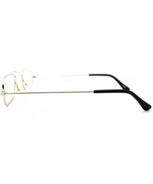 Classic Vintage Retro Extra Small Rectangular Wire Rim Optical Eye Glasses - Silver - CA11KUKHN0R $8.40 Rectangular