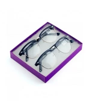 Men Women Glasses Half Frame Non Prescription Gift Set (Clear-Gold/Silver - Clear) - CC185H55U67 $9.82 Semi-rimless