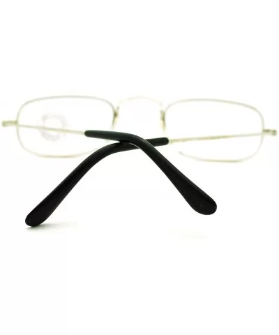 Classic Vintage Retro Extra Small Rectangular Wire Rim Optical Eye Glasses - Silver - CA11KUKHN0R $8.40 Rectangular