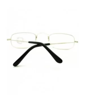 Classic Vintage Retro Extra Small Rectangular Wire Rim Optical Eye Glasses - Silver - CA11KUKHN0R $8.40 Rectangular