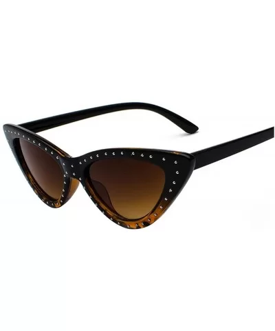 Lady Hip-hop Rock Small Cat Sunglasses Men Women Retro Metal Frame Eye Vintage Tiny Rivet Punk Sun Glasses - 5 - C2198ZX2SIC ...