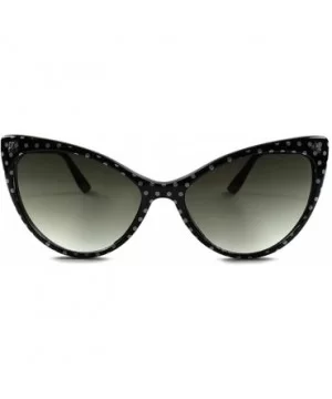 Vintage Retro Style Polka Dots Cute Fashion Womens Cat Eye Sunglasses - Black - CP189AO89L9 $9.61 Cat Eye