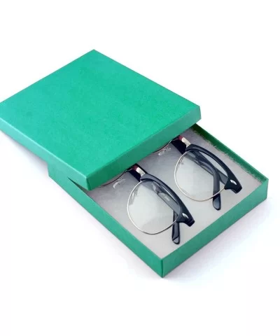 Men Women Glasses Half Frame Non Prescription Gift Set (Clear-Gold/Silver - Clear) - CC185H55U67 $9.82 Semi-rimless