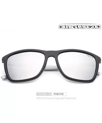 Unisex Square Sunglasses Men Polarized Women Brand Designer Retro Y55086 C1 BOX - Y55086 C6 Box - CK18XGE6X94 $10.99 Aviator