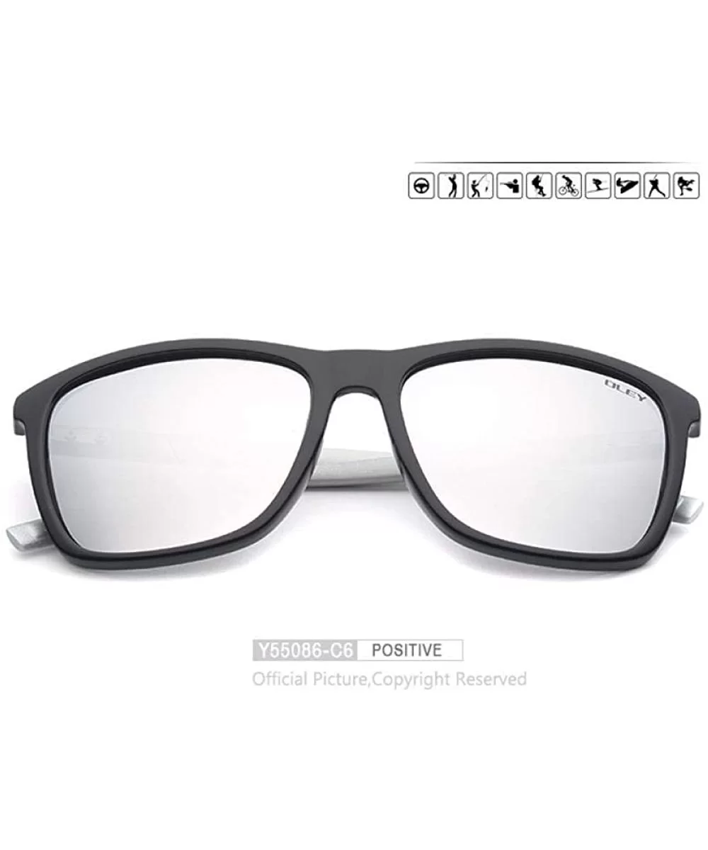 Unisex Square Sunglasses Men Polarized Women Brand Designer Retro Y55086 C1 BOX - Y55086 C6 Box - CK18XGE6X94 $10.99 Aviator