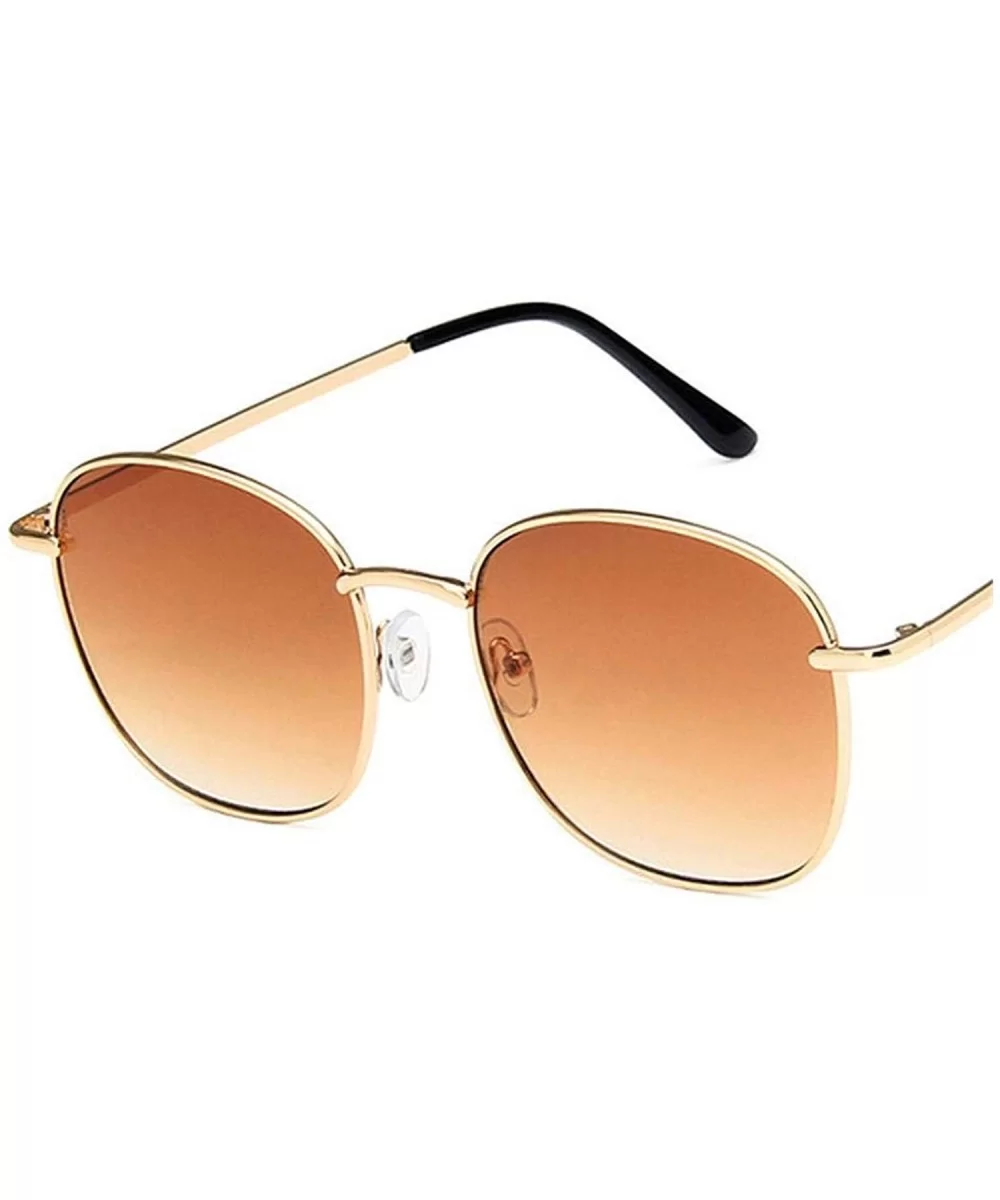 2019 Vintage Large Frame Women Sunglasses Lady Luxury Retro Metal Glasses Mirror UV400 Oculos De Sol Shopping - CW19857L8CC $...