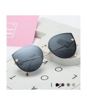 2019 Lady Cat Eye Sunglasses Women Vintage Rimless Gradient Sun Glasses - Gold Blue - CQ18W5EMI2Z $13.33 Cat Eye