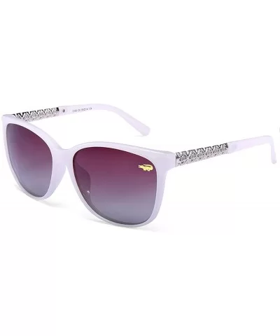 New Cat Eye polaroid Sunglasses Women White Frame Gradient Sun Glasses - Red - CK18W8WUL44 $17.16 Oversized