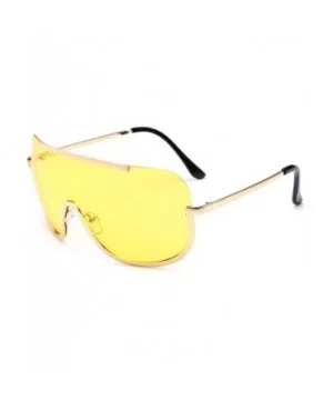 Sunglasses And Eyewear Women Vintage Retro Glasses Unisex Fashion Aviator Mirror Lens Sunglasses - Yellow - CZ18NC6MAEZ $5.10...