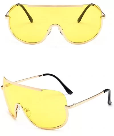 Sunglasses And Eyewear Women Vintage Retro Glasses Unisex Fashion Aviator Mirror Lens Sunglasses - Yellow - CZ18NC6MAEZ $5.10...