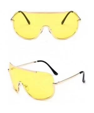 Sunglasses And Eyewear Women Vintage Retro Glasses Unisex Fashion Aviator Mirror Lens Sunglasses - Yellow - CZ18NC6MAEZ $5.10...