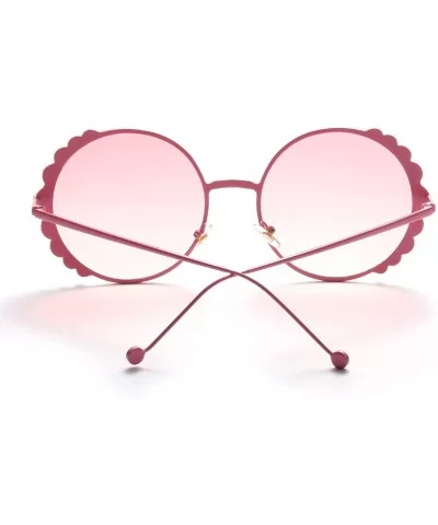 Vintage Round Pearl Decor Frame Gradient Sunglasses for Women UV400 Protection - Pink Frame Pink Lens - CJ18SHK6XLT $11.07 Ov...