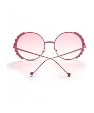 Vintage Round Pearl Decor Frame Gradient Sunglasses for Women UV400 Protection - Pink Frame Pink Lens - CJ18SHK6XLT $11.07 Ov...