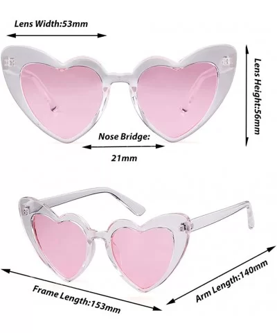 Heart Sunglasses Clout Goggles Vintage Women Cat Eye Retro Mod Style Oversized Sun Glasses - Clear /Pink - CL18R39YO4R $5.63 ...