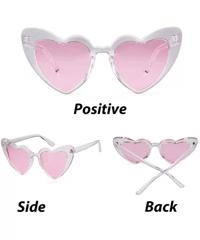 Heart Sunglasses Clout Goggles Vintage Women Cat Eye Retro Mod Style Oversized Sun Glasses - Clear /Pink - CL18R39YO4R $5.63 ...