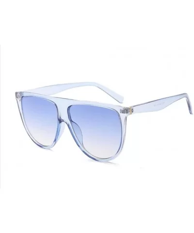 sunglasses woman vintage retro flat top Thin Shadow sun glasses square Pilot - C4-blue-blue - C918WZTWLDQ $18.51 Square