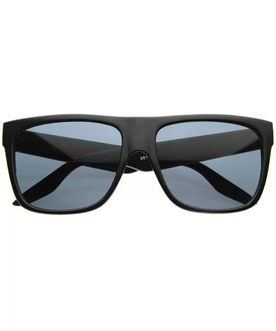 Casual Shades Menswear Plastic Flat Top Horn Rimmed Style Sunglasses Eyewear (Matte Black) - C1116Q2OVO9 $6.64 Wayfarer