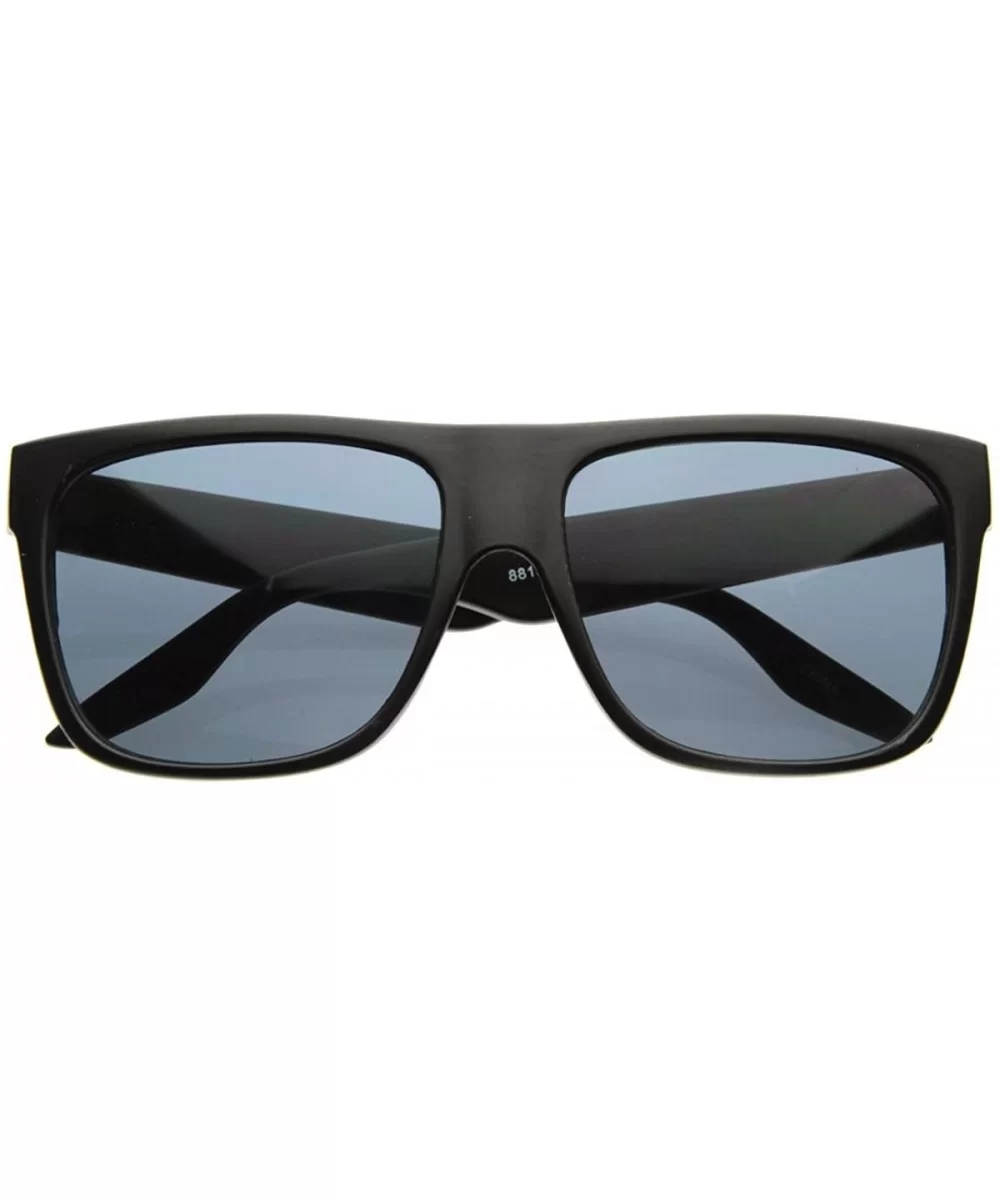 Casual Shades Menswear Plastic Flat Top Horn Rimmed Style Sunglasses Eyewear (Matte Black) - C1116Q2OVO9 $6.64 Wayfarer