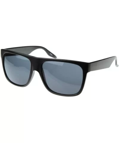 Casual Shades Menswear Plastic Flat Top Horn Rimmed Style Sunglasses Eyewear (Matte Black) - C1116Q2OVO9 $6.64 Wayfarer